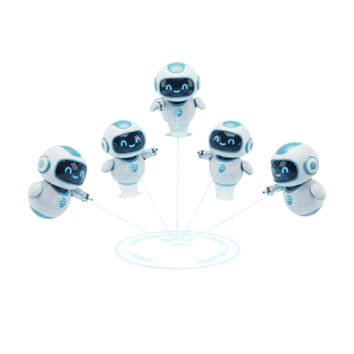 Multiple AI chatbots connected to a central system