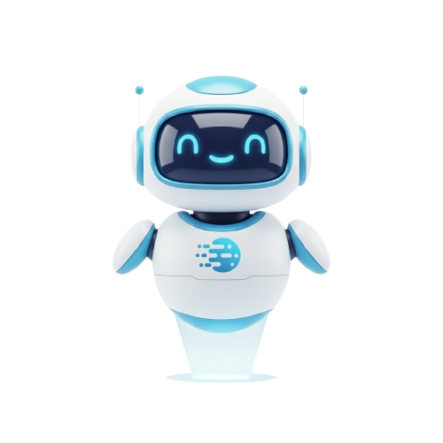 Friendly AI chatbot assistant on a digital platform