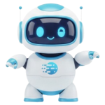 Cute AI robot with open arms.