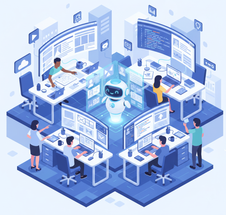 AI-powered digital workspace with developers and designers